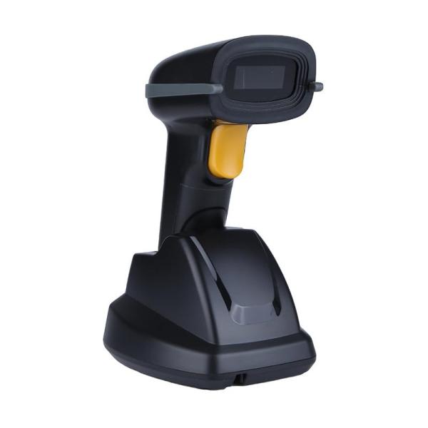 SpeedX SP-70D wireless 2D barcode scanner with charging dock, 300m range, and QR code support for warehouse and retail