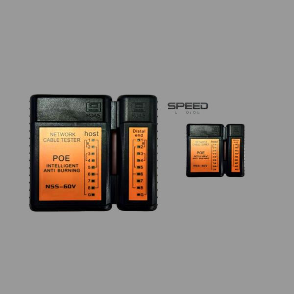 Speedx SP-T365 POE network cable tester with N55-60V anti-burning protection, dual-unit remote tracker, and LED indicators