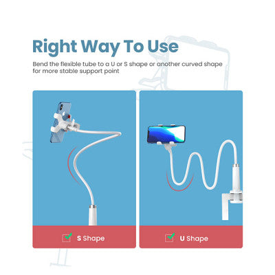 UGREEN LP113 flexible gooseneck lazy phone holder clip stand with 360-degree rotation and adjustable desk clamp base