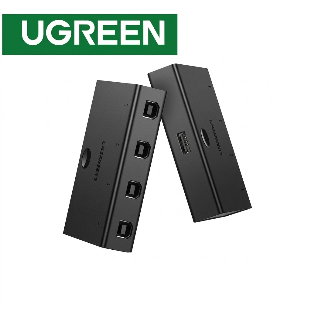 UGREEN 30346 USB 2.0 2-In 4-Output peripheral sharing switch selector box with LED status indicator