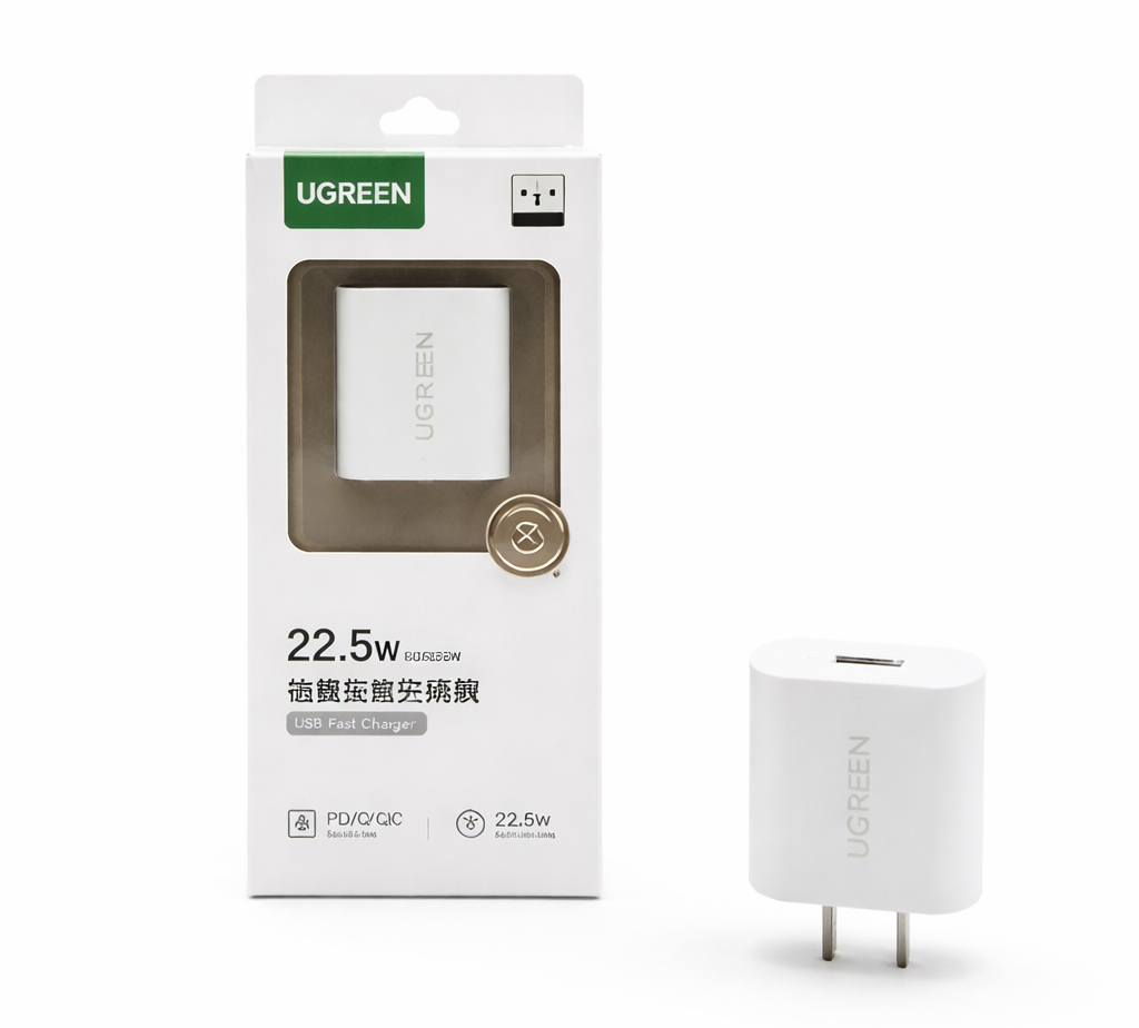 UGREEN X208 (35286) 22.5W USB Fast Wall Charger in White