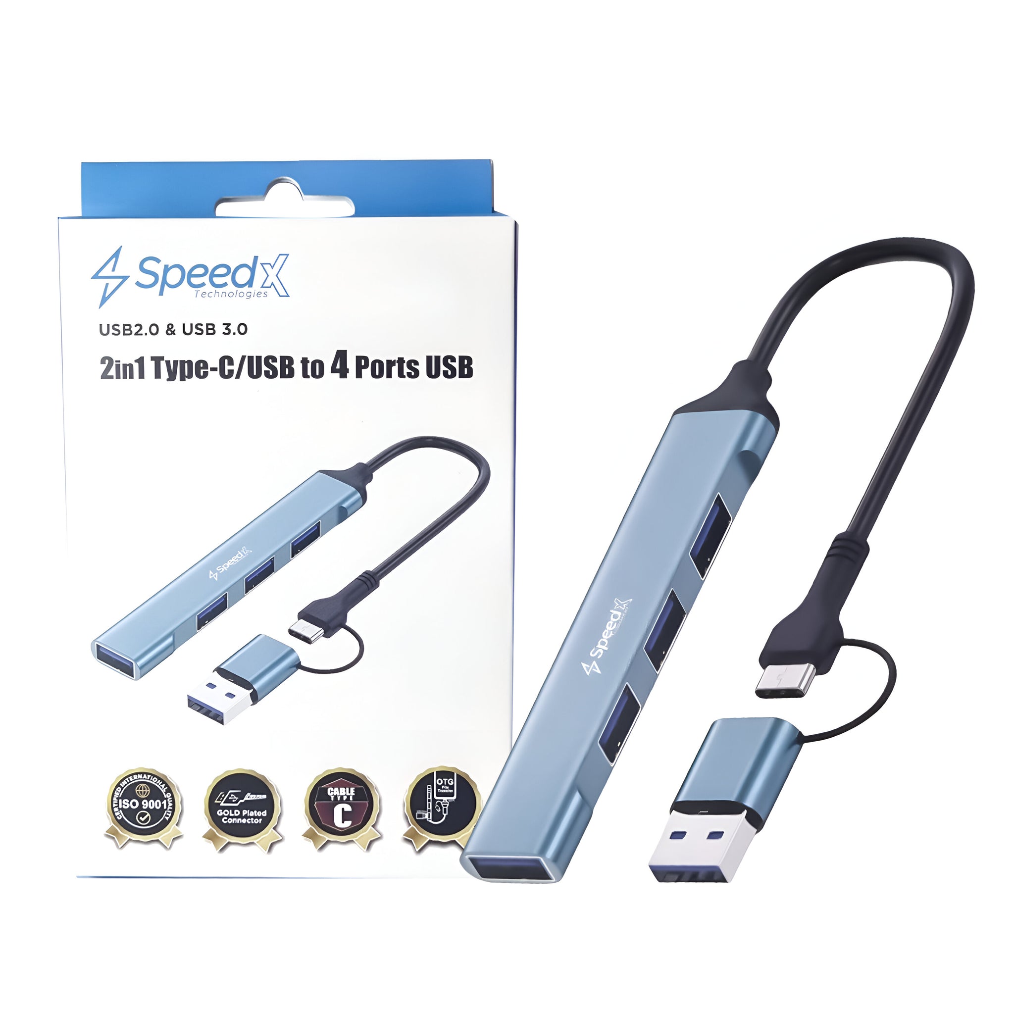 4 Port USB 3.0 Ultra Slim Portable Hub in aluminum alloy, featuring 4 ports for high-speed data transfer and laptop expansion