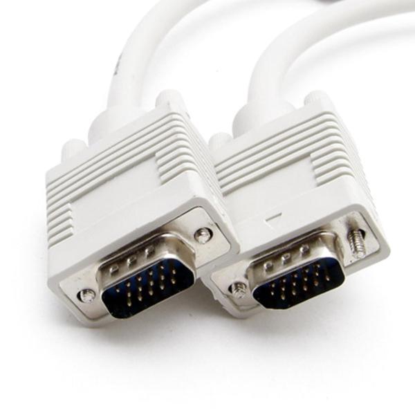 Vga Cable Male To Male 1.5m with 8mm OD, 15-pin connectors, and screw-in design for secure monitor and projector connection