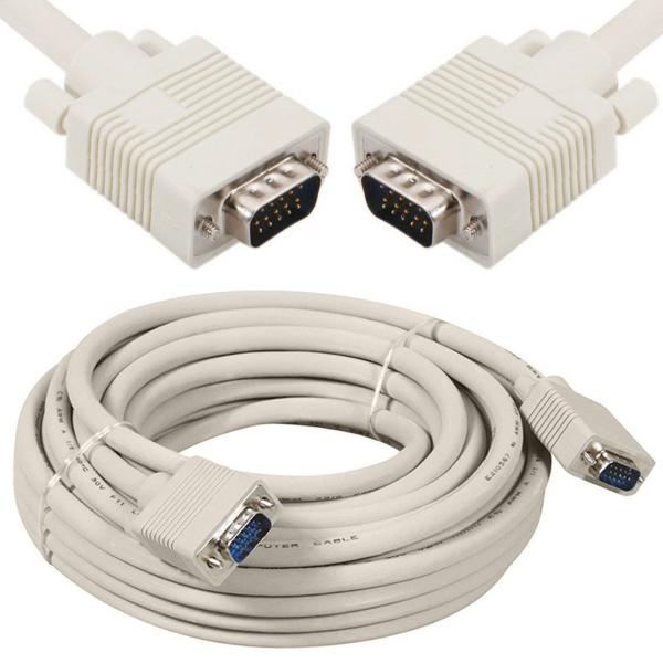 Vga Cable Male To Male 30m with 8mm OD, 15-pin connectors, designed for long-distance monitor and projector connectivity