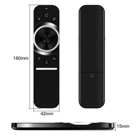 W1S 2.4G Air Mouse Remote Control with 6-Axis Gyroscope and Volume Adjustment Knob for Android TV Box.