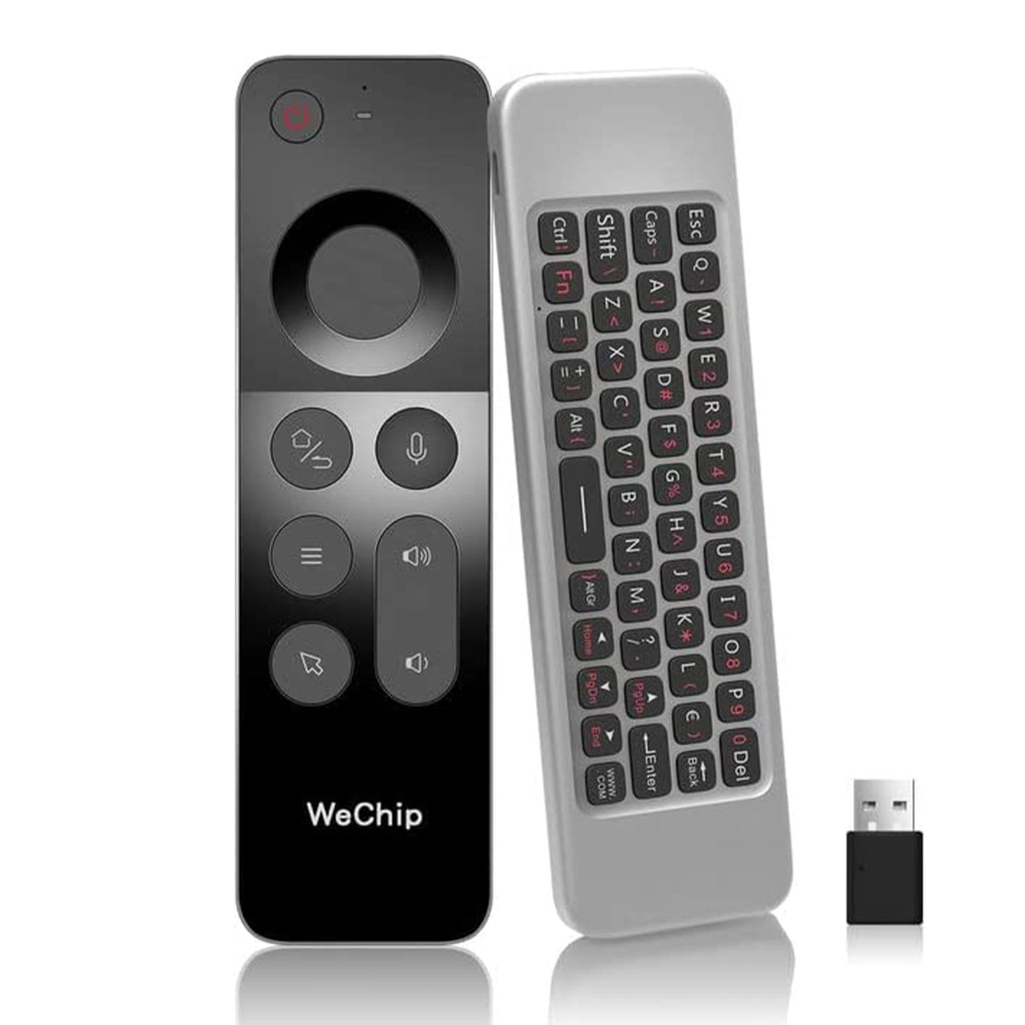 Wechip W3 4-in-1 Air Mouse Remote with wireless keyboard, motion sensing, Ir learning, and slim design for Smart Tv and Pc