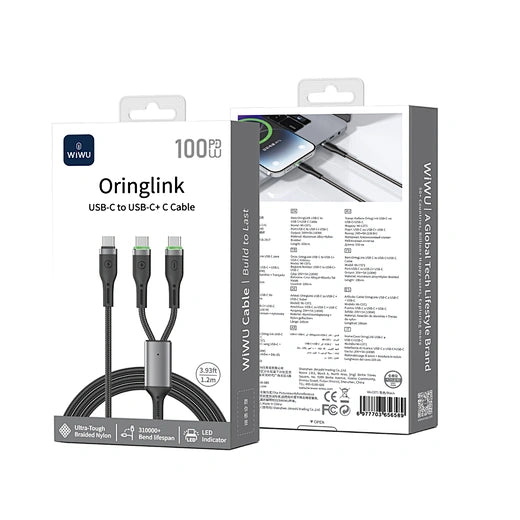 WIWU Wi-C071 100W OringLink Series Nylon Braided Type-C Cable 1.2M