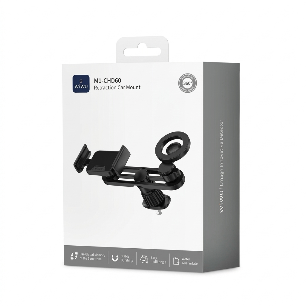 WIWU Wi-CH060 Gentleman Car Mount Holds Two Phones Simultaneously Black