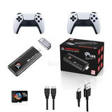 X6 8K HD game stick console with 40,000+ games, 64GB storage, and two 2.4G wireless controllers