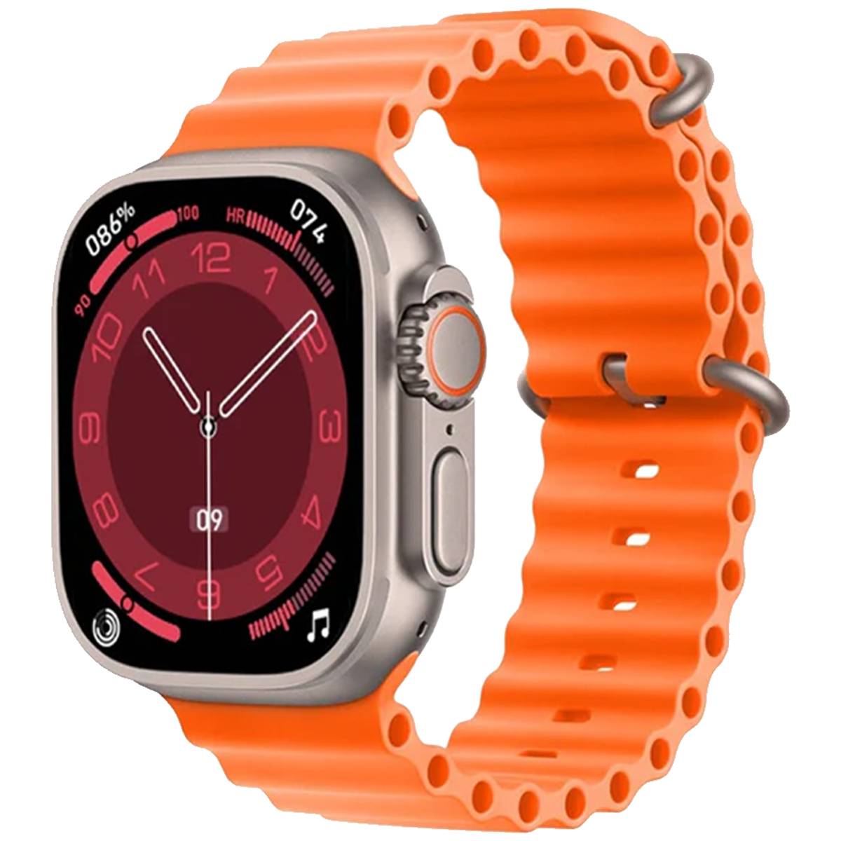 X8 Plus Ultra Series 8 smartwatch with 2.08 inch always-on display, 49mm casing, and wireless charging