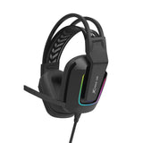 XTRIKE ME GH-712 White Edition gaming headset with 50mm drivers, RGB lighting, and braided cable for multi-platform use