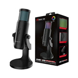 Xtrike Me XMC03 dynamic RGB gaming microphone with USB and XLR output, smart knob, and 12 lighting modes for streaming