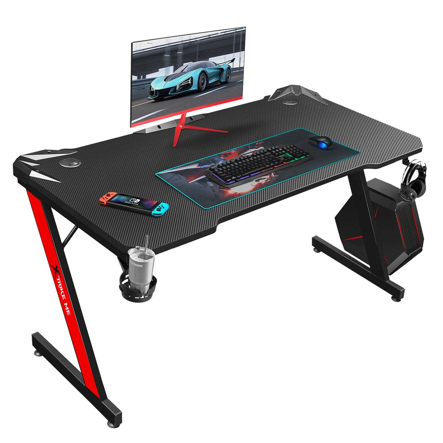 Xtrike Me DK‑02 Ergonomic Computer Desk with Headphone Hook