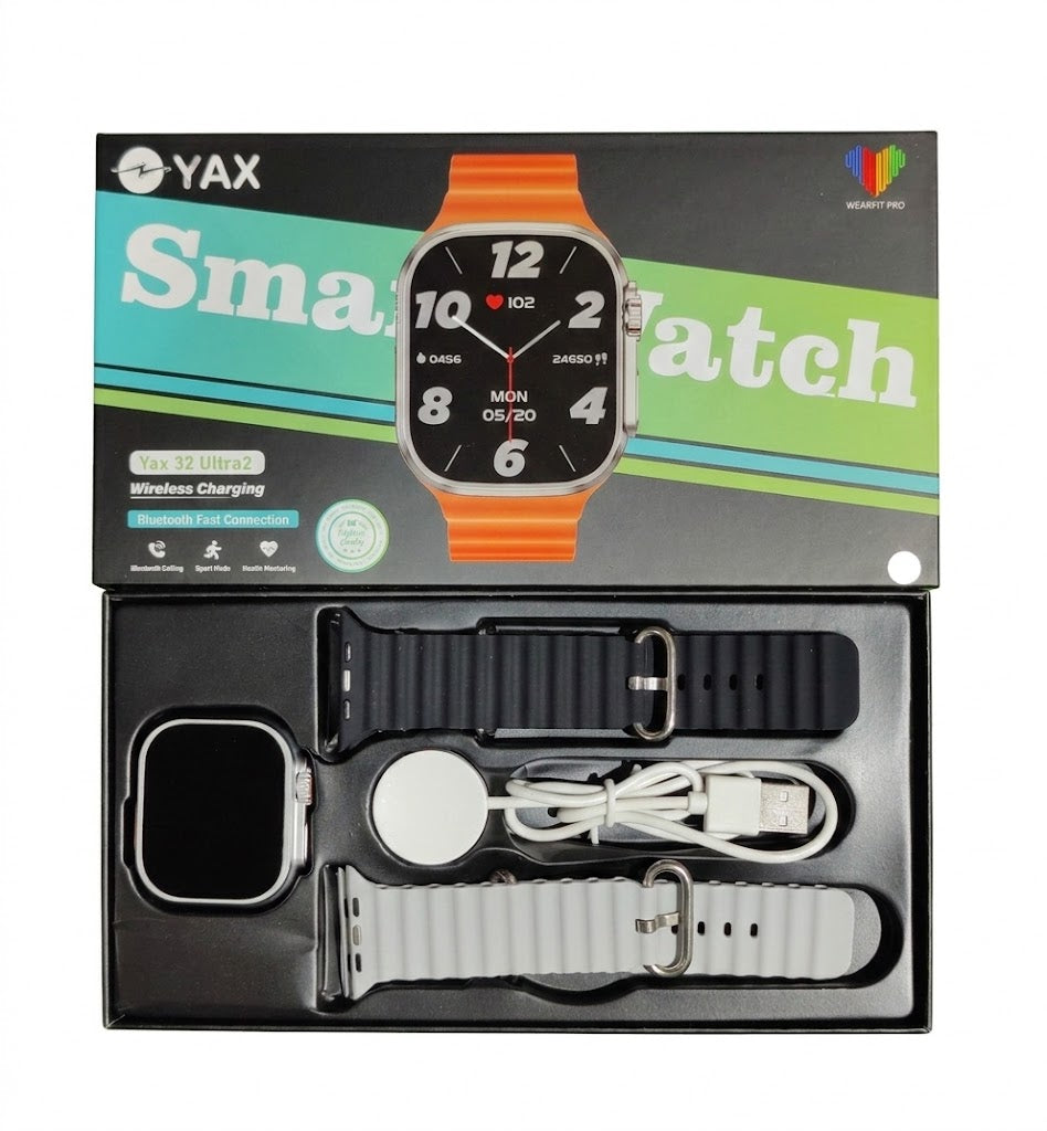 Yax 32 Ultra 2 SmartWatch with 49mm Titanium Case, Bluetooth Calling, and Wireless Charging